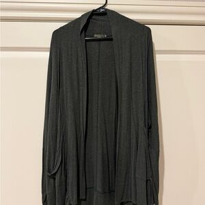 prAna dark green open front drapey cardigan with pockets size M